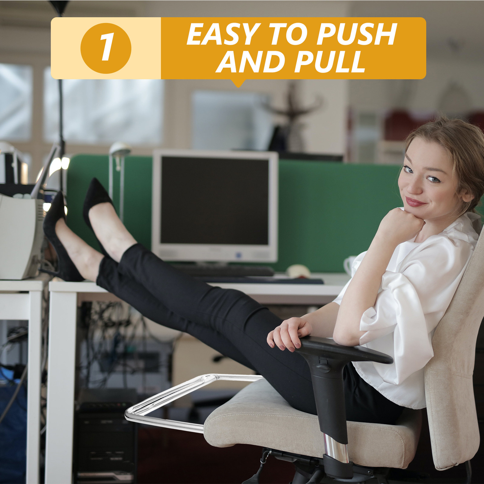 Footrest Under Desk - Sandaran Kaki Baja Tahan Karat untuk